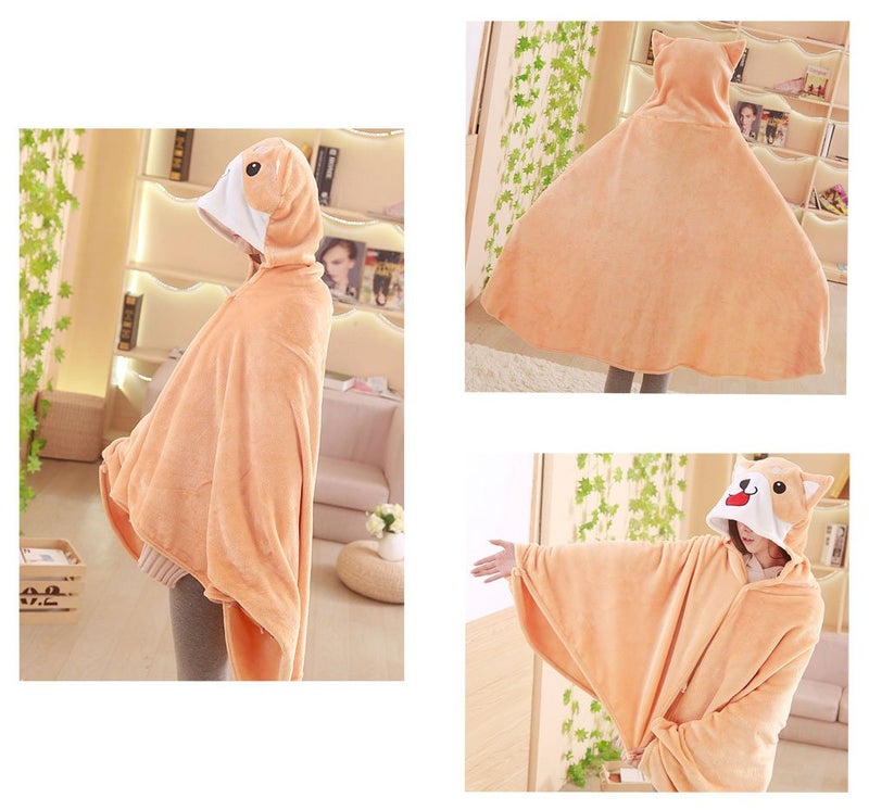 FUYU Cute Dog Cloak Blanket Soft Plush Throw Blanket Shiba Inu Cosplay Cloak - Image 2